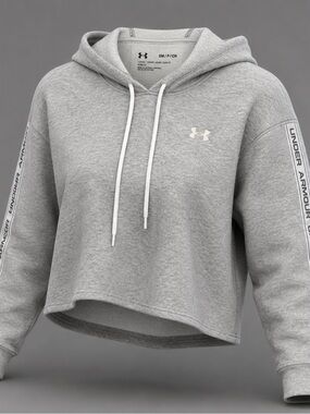 Under Armour Light Gray Cropped Pullover Hoodie